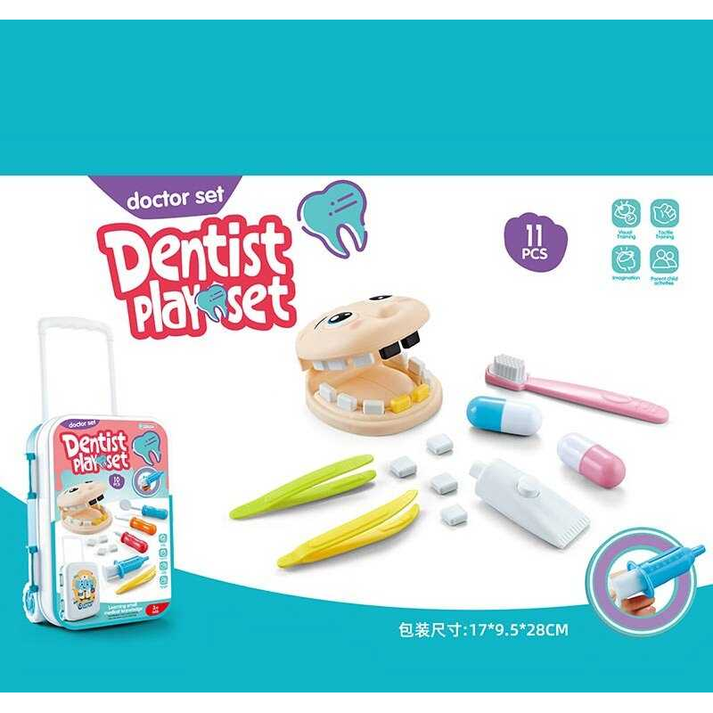 Набір стоматолога QY 853 (48/2) 11 елементів, пацієнт, знімні зуби, щітка, у валізі