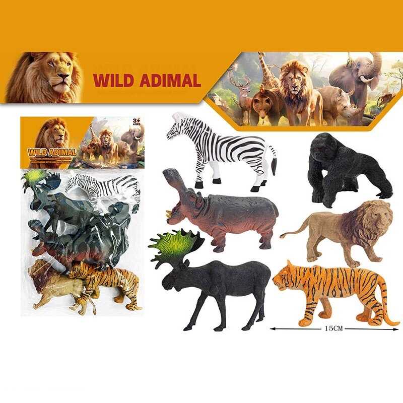 Набір тварин 000-62 G (96/2) 6 диких звірів, в пакеті