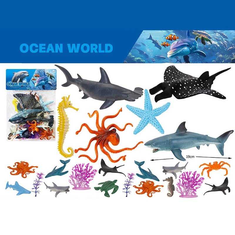 Набір тварин 0412-63 F (96/2) “Океан“, 18 морських тварин, корали, водорості, в пакеті