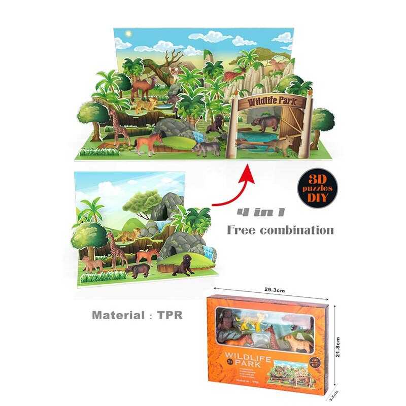 Набір тварин 6100 C (36) 6 фігурок, 3D ігрове поле, об’ємні елементи, гумові, в коробці Набір тварин 6100 C (36) 6 фігурок, 3D ігрове поле, об’ємні елементи, гумові, в коробці