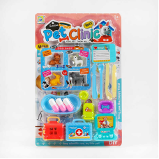 Набір тварин 666-51 (72/2) “Ветеринарна клініка“, 1 вид, 4 улюбленця, аксесуари, на листі