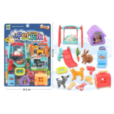 Набір тварин 666-56 (96/2) “Парк розваг“, 4 улюбленця, аксесуари, на листі