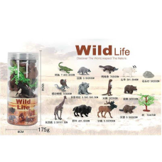 Набір тварин A 968-3 (72/2) 12 штук, декорації, у тубі