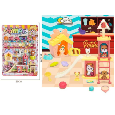 Набір тварин BX 743 A (60) 4 фігурки тварин, аксесуари, муляжі їжі, на листі