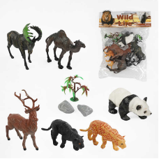 Набір тварин C 963-3 (96/2) 6 диких тварин, аксесуари, в пакеті