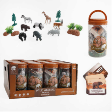 Набір тварин E 034-2 (6) звірі, аксесуари, картки, карта, ЦІНА ЗА 12 ШТУК В БЛОЦІ