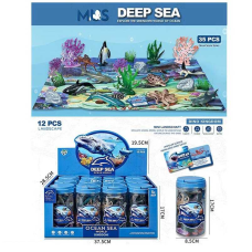 Набір тварин E 034-3 (6) ЦІНА ЗА 12 ШТУК В БЛОЦІ “Морські мешканці” 35 елементів, аксесуари, картки, карта, в тубі