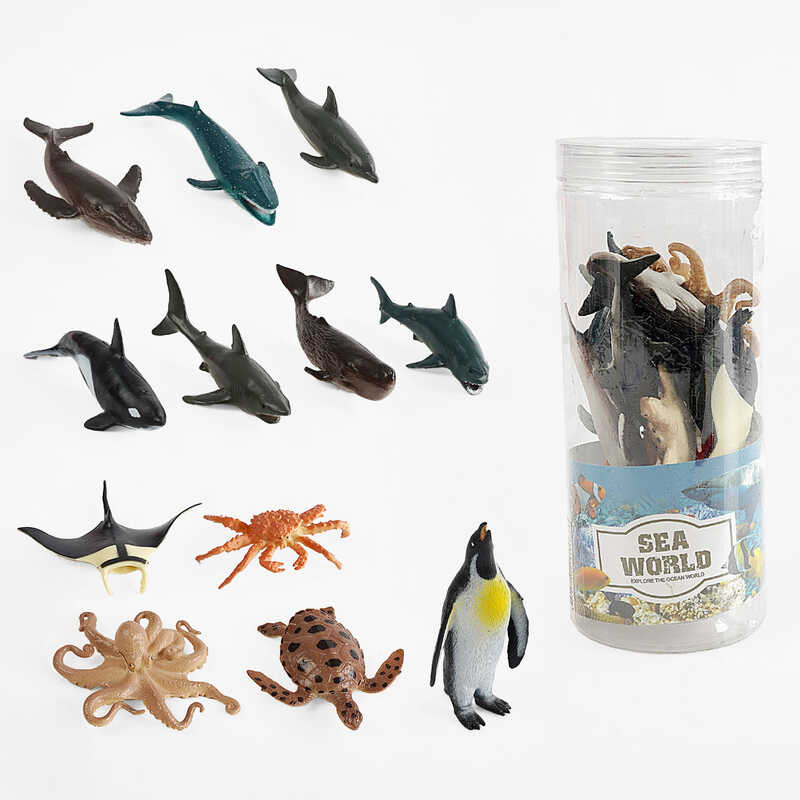 Набір тварин E 051-3 (90) морські жителі, в тубі