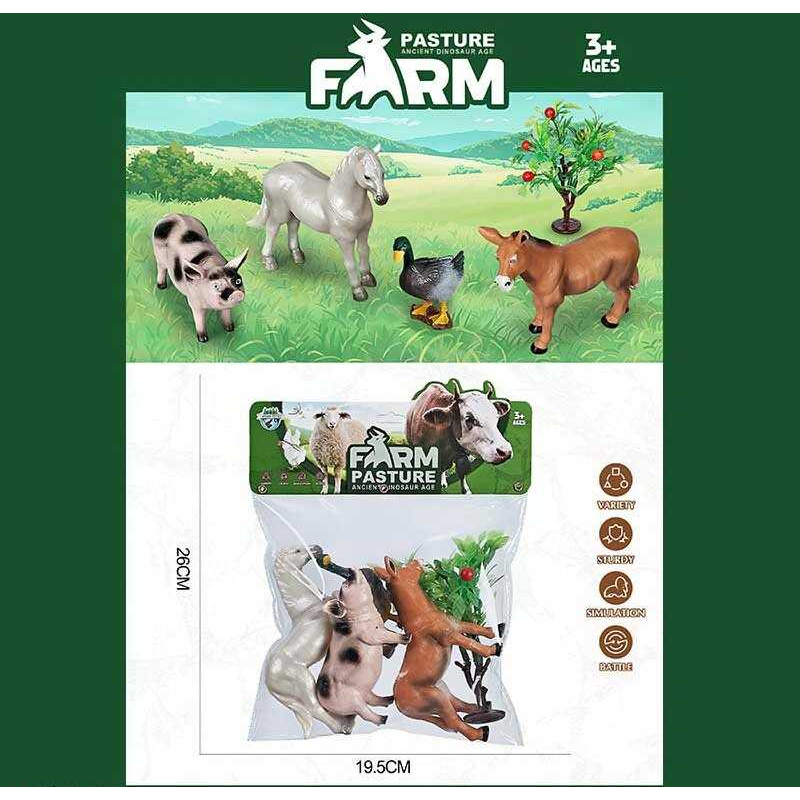 Набір тварин JS 21-3 (80) 4 тварини, дерево, в пакеті