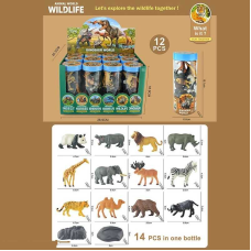 Набір тварин TBS 079-3 (12/2) ЦІНА ЗА 12 ШТУК В БЛОЦІ, “Дика природа”, 14 елементів, в коробці