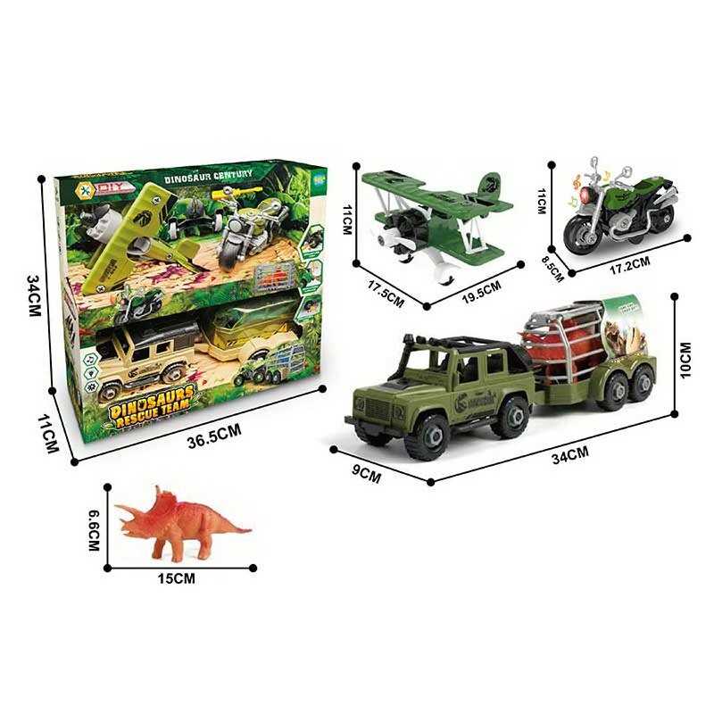 Набір техніки MY 3806-1 (24) звуки, підсвічування, інерційний механізм, мотоцикл, джип, літак, причіп, розбирається, викрутка, фігурка тваринки, в коробці Набір техніки MY 3806-1 (24) звуки, підсвічування, інерційний механізм, мотоцикл, джип, літак, причіп, розбирається, викрутка, фігурка тваринки, в коробці