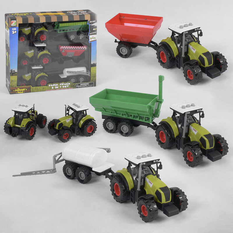 Набір тракторів 550-20 Е (24/2) світло, звук, інерція, 3 шт. в коробці