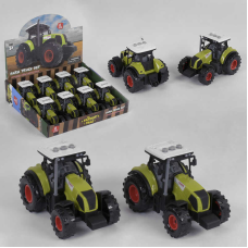 Набір тракторів 550-23 E (24/2) ЦІНА ЗА 8 ШТУК У БЛОЦІ, інерція, на батарейках, підсвічування корпусу, звук роботи техніки, в коробці