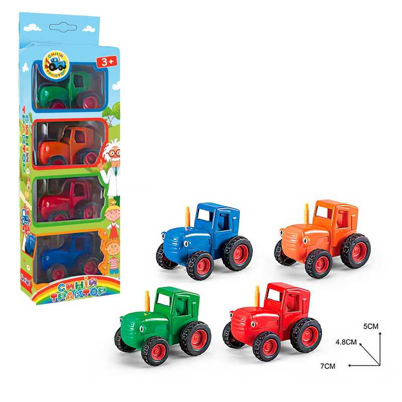 Набір тракторів 56238 (144/2) “Синій Трактор“, 4шт, металопластик, в коробці