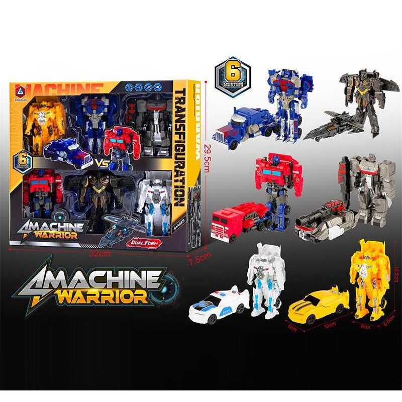 Набір трансформерів HD 102 (24/2) 6 роботів, середня висота 11 см, в коробці Набір трансформерів HD 102 (24/2) 6 роботів, середня висота 11 см, в коробці