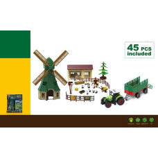 Набір фермера 550-34 K (12) 45 елементів, трактор, підсвічування, звук, інерція, причеп, млин, стайня, фігурка фермера, фігурки тварин, декорації, в коробці