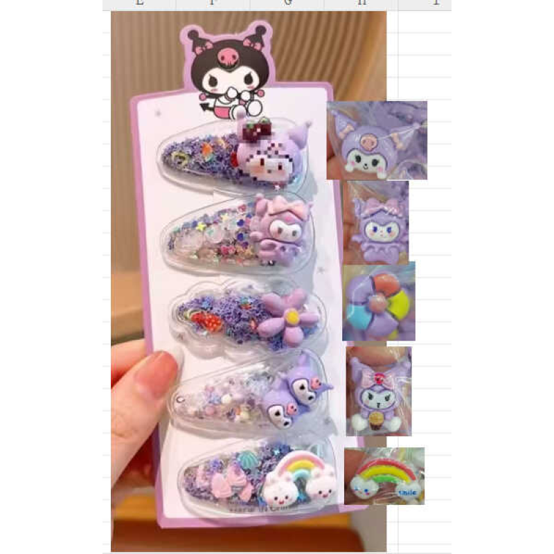 Набір шпильок для волосся C 73141 (1000) ЦІНА ЗА 1 ЛИСТ,  герой, 5 штук, в пакеті