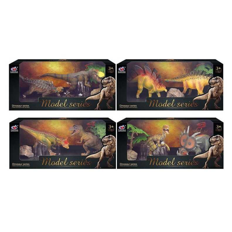 Набір динозаврів Q 9899 M 3 (48/2) 4 види, 4 елементи, 2 динозавра, 2 аксесуари, в коробці