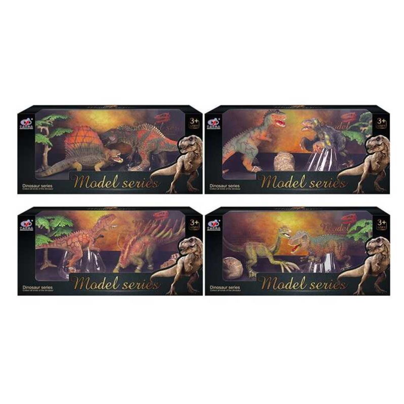 Набір динозаврів Q 9899 M 4 (48/2) 4 види, 4 елементи, 2 динозаври, аксесуари, в коробці