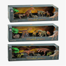Набір динозаврів Q 9899 Q 3 (24) 3 види, 7 елементів, 5 динозаврів, 2 аксесуари, в коробці