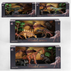 Набір динозаврів Q 9899-W1 (12) 4 види, 6 елементів, 5 динозаврів, аксесуар, в коробці