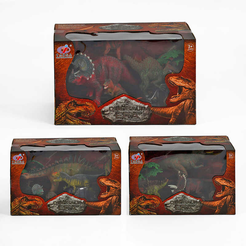 Набір динозаврів Q 9899-202 (24/2) 3 види, 6 елементів, 4 динозавра, аксесуари, в коробці