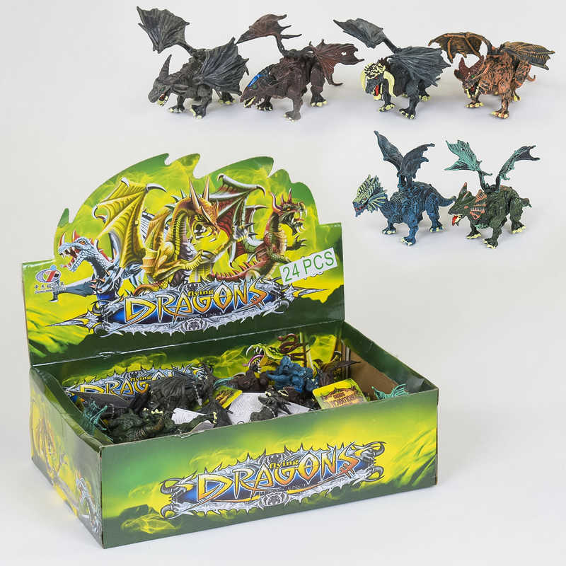 Набір драконів Q 9899-07 (24/2) шарнірні, ЦІНА ЗА 24 ШТУКИ В БЛОЦІ