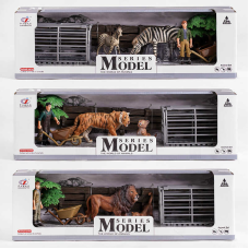 Набір тварин Q 9899 D 1 (24/2) “Зоопарк“, 3 види, 8 елементів, фігурка людини, 2 тварин, в коробці