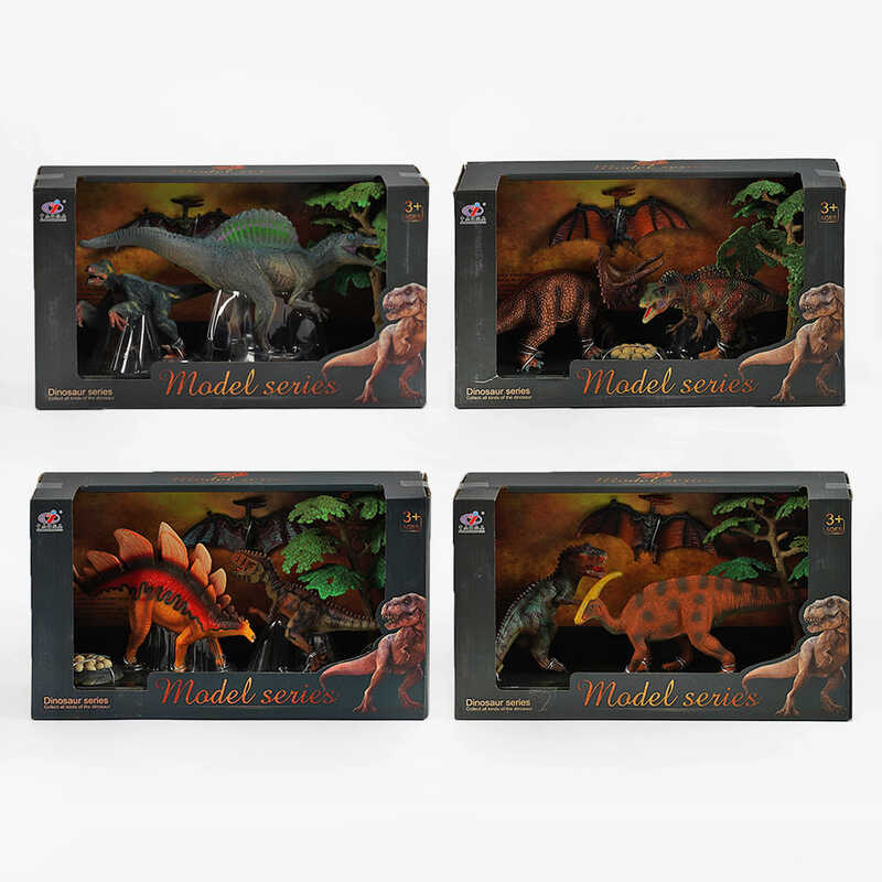 Набір тварин Q 9899 V1 (24/2) 4 види, 3 штуки та декорації в наборі, в коробці