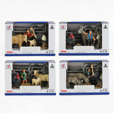 Набір тварин Q 9899 X 20 (48/2) “Сільськогосподарські тварини“, 4 види, 6 елементів, 3 фігурки тварин, фігурка фермера, вольєр, в коробці