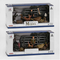 Набір тварин Q 9899 Z 8 (36/2) “Сільськогосподарські тварини”, 2 види, 8 елементів, фігурка людини, 4 тварини, вольєр, в коробці