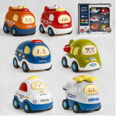 Набір машин 3708 (18) 6 моделей, інерція, в коробці