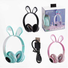 Навушники C 64085 (80) 3 види, bluetooth, світло, карта пам’яті, слот для AUX-кабелю, мікрофон, акум. 250 mA,, в коробці, ВИДАЄТЬСЯ МІКС ВИДІВ