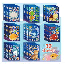 Наліпки M 50537 (150) “Морські мешканці”, 32 штуки, в пакеті 