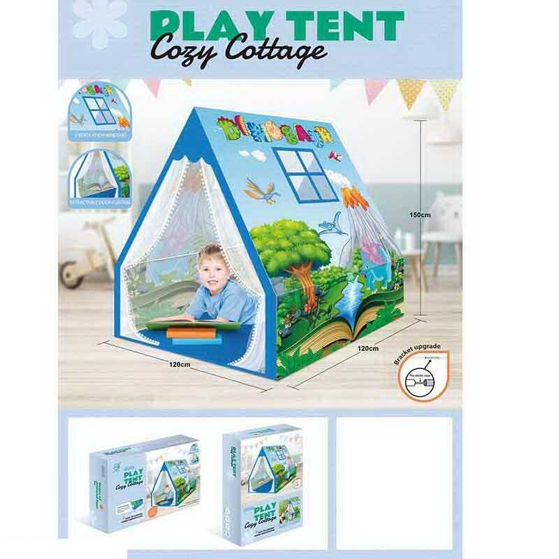 Намет 5888-19 (12) “Динозаври”, 2 віконця, фіранки, пластиковий каркас, розміри 120х120х150 см, в коробці 