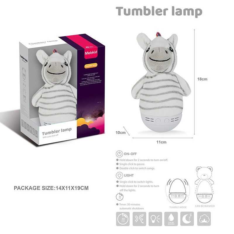 Нелягайко MBQ 663-1 (60) “Зебра“, колискові мелодії, декілька режимів підсвічування, таймер, знімний чохол, в коробці