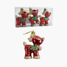 Новорічні прикраси C 67238 (225) 3 штуки, “Олені”, у слюді