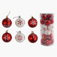 Новорічні прикраси C 67616 (32) 24 штуки, кульки, D = 6 см, у слюді