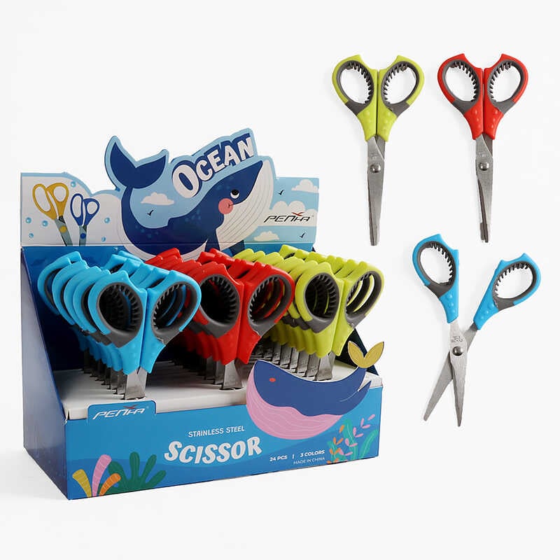 Ножиці C 71829 (30) ЦІНА ЗА 24 ШТУКИ В БЛОЦІ, 14 см, в коробці