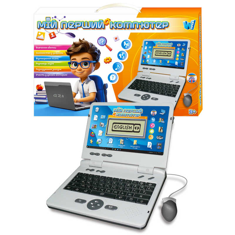 Ноутбук 88777 (24) “WToys“, ОЗВУЧУВАННЯ УКР.\АНГЛ. МОВОЮ, літери, цифри, пісні, казки, загадки, вікторина, р\к екран, функціональна мишка, в коробці Ноутбук 88777 (24) “WToys“, ОЗВУЧУВАННЯ УКР.\АНГЛ. МОВОЮ, літери, цифри, пісні, казки, загадки, вікторина, р\к екран, функціональна мишка, в коробці
