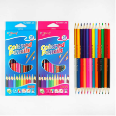 Олівці C 61921 (240) 2 види, 12 штук в упаковці, подвійні, 24 кольори, в коробці