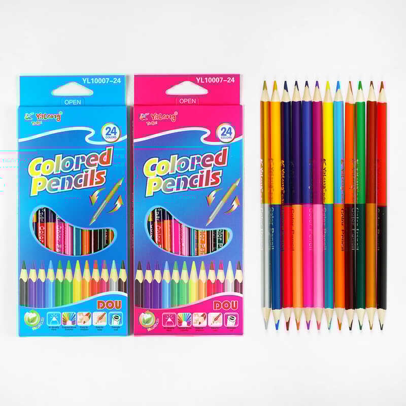 Олівці C 61921 (240) 2 види, 12 штук в упаковці, подвійні, 24 кольори, в коробці