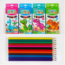 Олівці C 61961 (240) 4 види, 12 шт в упаковці, 12 кольорів, в коробці, ВИДАЄТЬСЯ ТІЛЬКИ МІКС ВИДІВ