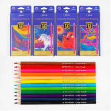 Олівці C 61971 (240) 4 види, 12 шт в упаковці, 12 кольорів, в коробці, ВИДАЄТЬСЯ ТІЛЬКИ МІКС ВИДІВ