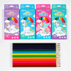 Олівці C 61984 (240) 4 види, 12 шт в упаковці, 12 кольорів, в коробці, ВИДАЄТЬСЯ ТІЛЬКИ МІКС ВИДІВ