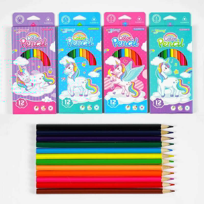 Олівці C 61984 (240) 4 види, 12 шт в упаковці, 12 кольорів, в коробці, ВИДАЄТЬСЯ ТІЛЬКИ МІКС ВИДІВ