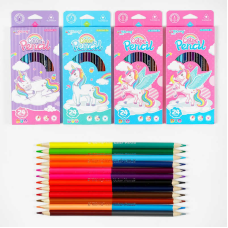 Олівці C 61986 (240) 4 види, 12 штук в упаковці, подвійні, 24 кольори, в коробці, ВИДАЄТЬСЯ ТІЛЬКИ МІКС ВИДІВ