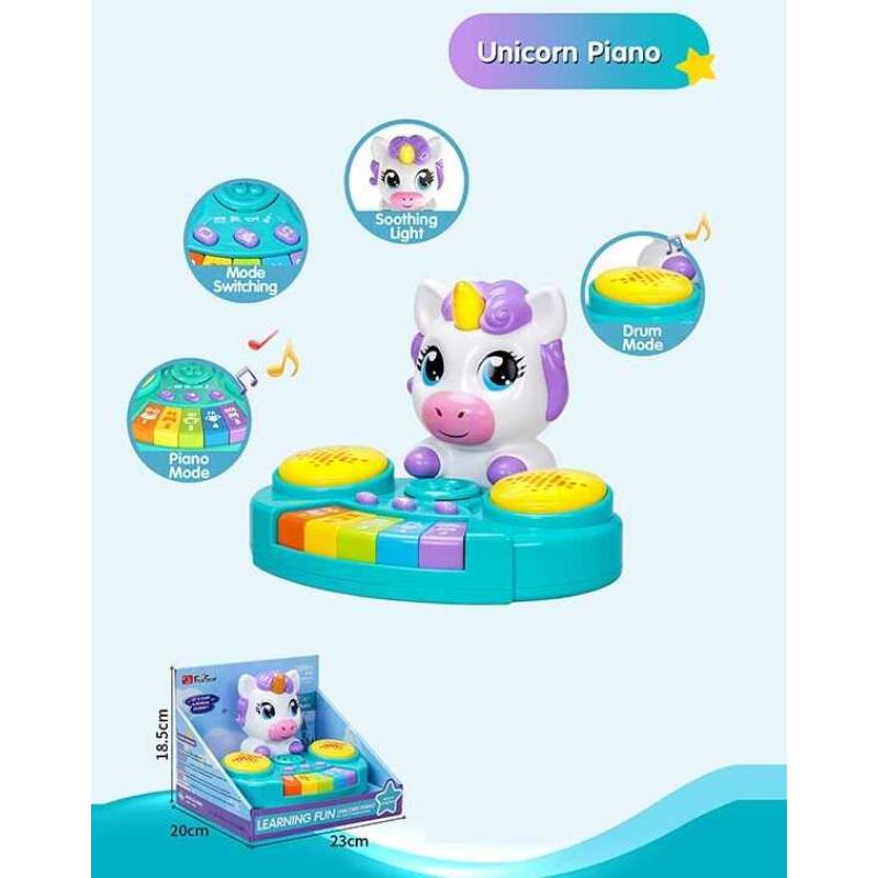 Піаніно 35869 A (16/2) барабан, 4 музичних інструменти, звуки тварин, мелодії, підсвічування, в коробці