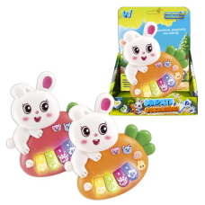 Піаніно 85270 (120/2) “WToys“, “ЗАЙЧИК“, 2 кольори, ОЗВУЧУВАННЯ УКРАЇНСЬКОЮ МОВОЮ, ноти, мелодії, пісні, казки, підсвічування, цифри, звуки тварин, в коробці