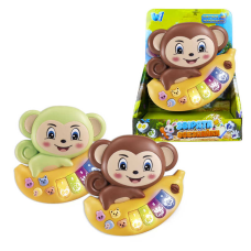Піаніно 85270 (120/2) “WToys“, “МАВПОЧКА“, 2 кольори, ОЗВУЧУВАННЯ УКРАЇНСЬКОЮ МОВОЮ, ноти, мелодії, пісні, казки, підсвічування, цифри, звуки тварин, в коробці